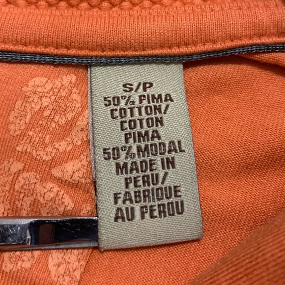 TOMMY BAHAMA 🔹 Men's 1/4 Zip Orange Long Sleeve Pullover Cotton Tee - Size S/P - Picture 14 of 14